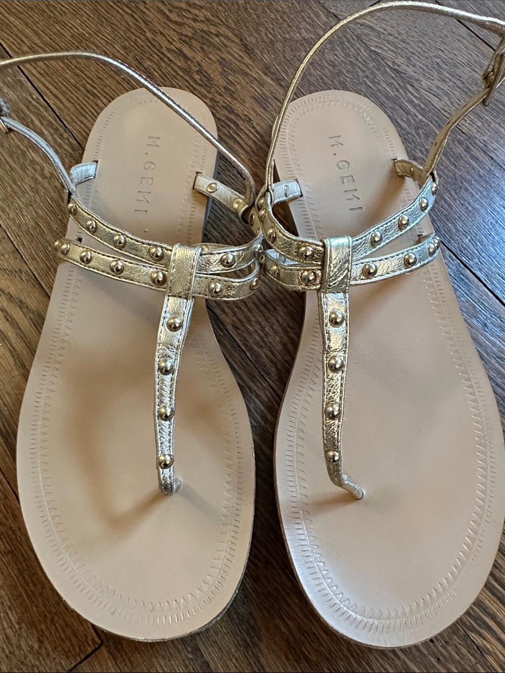 M.Gemi gold studded sandals 38.5